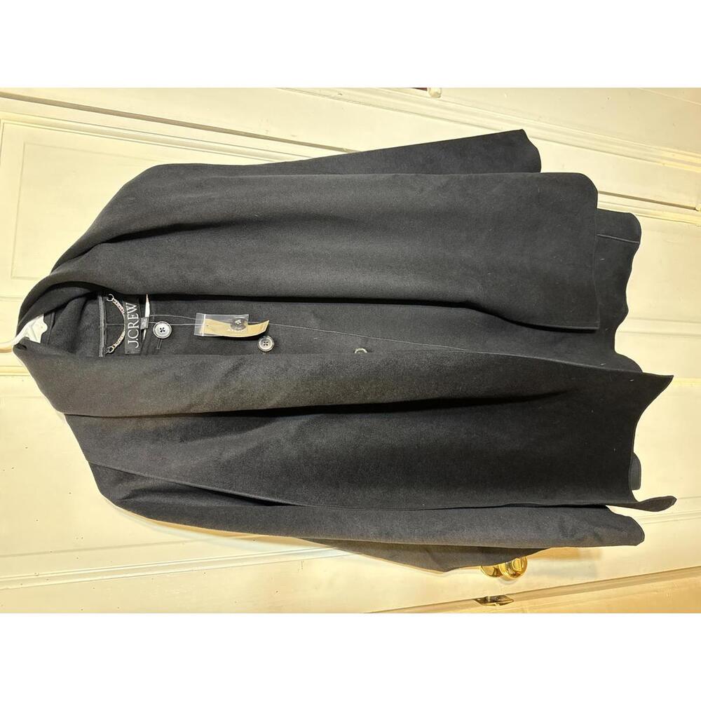 J Crew XL black scarf coat jacket with built in scarf NWT